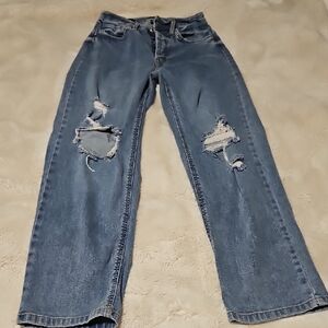 Women's Blue Distressed Jeans
